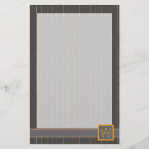 Gray with Orange Pinstripes Stationery