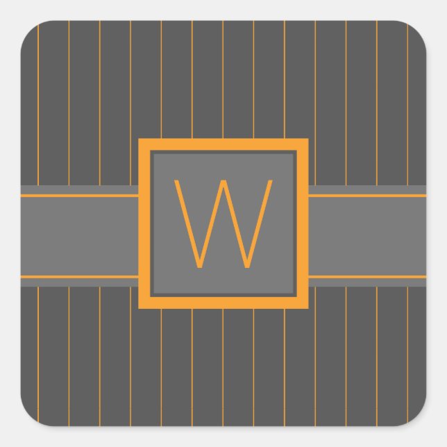 Gray with Orange Pinstripes Sticker (Front)