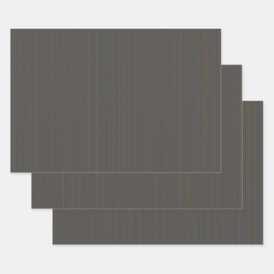 Gray with Orange Pinstripes Wrapping Paper Set