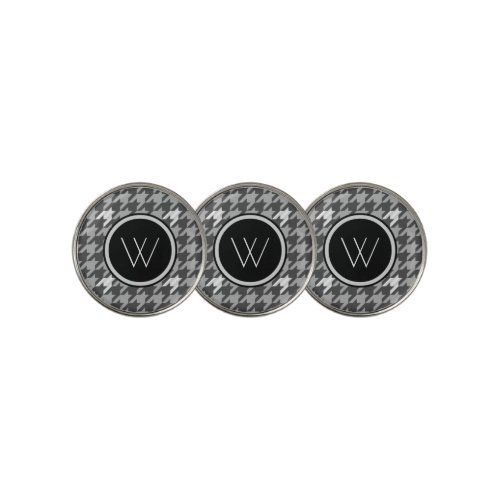 Gray with Silver Accent Houndstooth Ball Marker