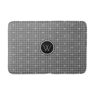 Gray with Silver Accent Houndstooth Bath Mat
