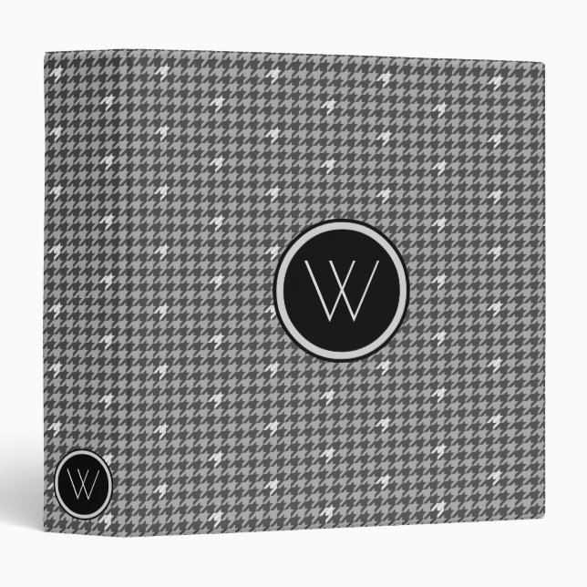 Gray with Silver Accent Houndstooth Binder (Front/Spine)