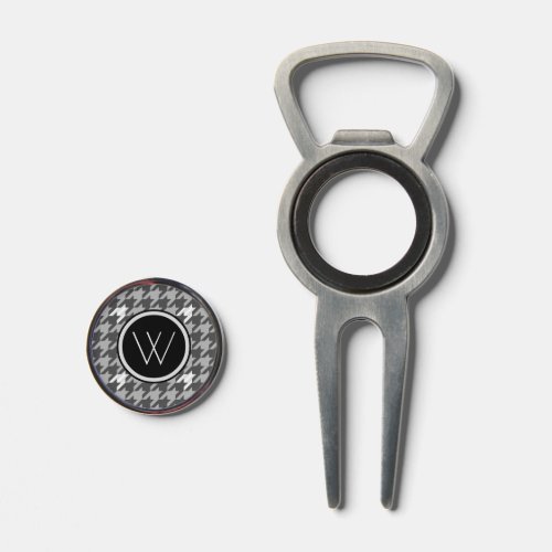 Gray with Silver Accent Houndstooth Divot Tool