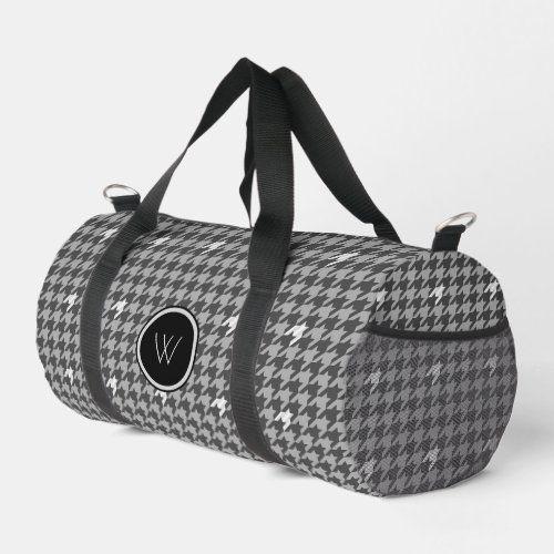 Gray with Silver Accent Houndstooth Duffle Bag