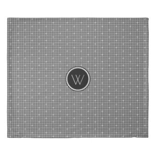 Gray with Silver Accent Houndstooth Duvet Cover