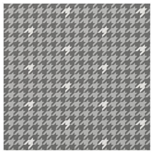 Gray with Silver Accent Houndstooth Fabric (Close Up)