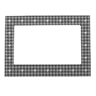 Gray with Silver Accent Houndstooth Magnetic Frame