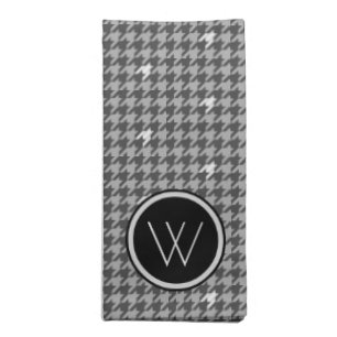 Gray with Silver Accent Houndstooth Napkin