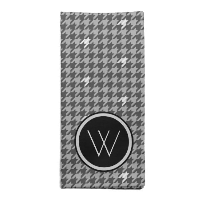 Gray with Silver Accent Houndstooth Napkin (Folded)