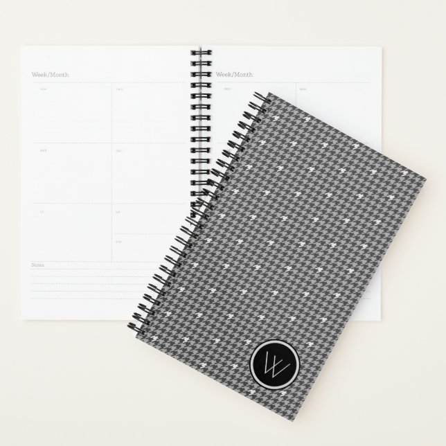 Gray with Silver Accent Houndstooth Planner (Display)
