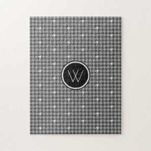 Gray with Silver Accent Houndstooth Puzzle