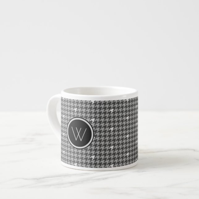 Gray with Silver Accent Houndstooth Specialty Mug (Front Left)