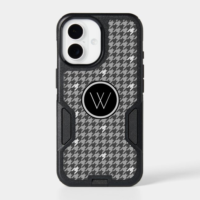 Gray with Silver Houndstooth Otterbox Phone Case (Back)