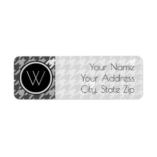 Gray with Silver Houndstooth Return Address Label