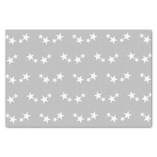 Gray with white stars tissue paper