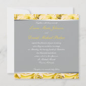 Gray with Yellow Roses Monogrammed Invitation (Back)