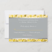Gray with Yellow Roses Paper Reply Card (Back)