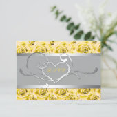 Gray with Yellow Roses Paper Reply Card (Standing Front)