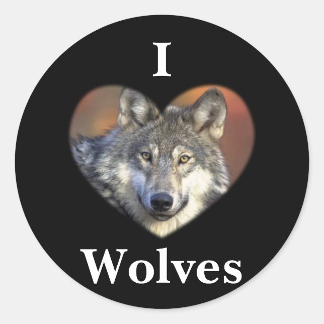 Gray Wolf Classic Round Sticker (Front)