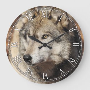 Gray Wolf Decorative Wall Clock