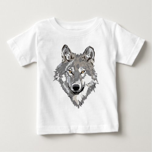 Gray Wolf Design Baby T_Shirt