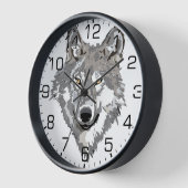Gray Wolf Design Clock (Angle)