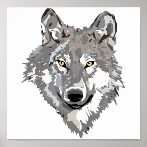 Gray Wolf Design Poster