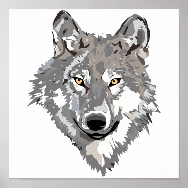 Gray Wolf Design Poster (Front)