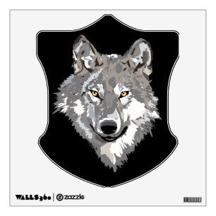 Gray Wolf Design Wall Sticker