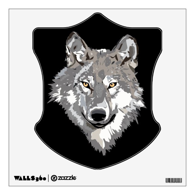 Gray Wolf Design Wall Sticker (Front)