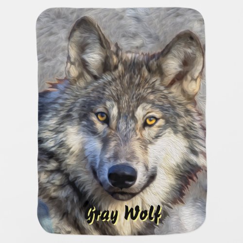 Gray Wolf Dignity Baby Blanket