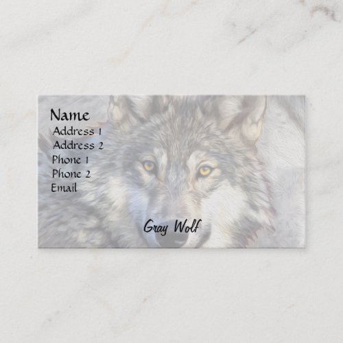 Gray Wolf Dignity Business Card