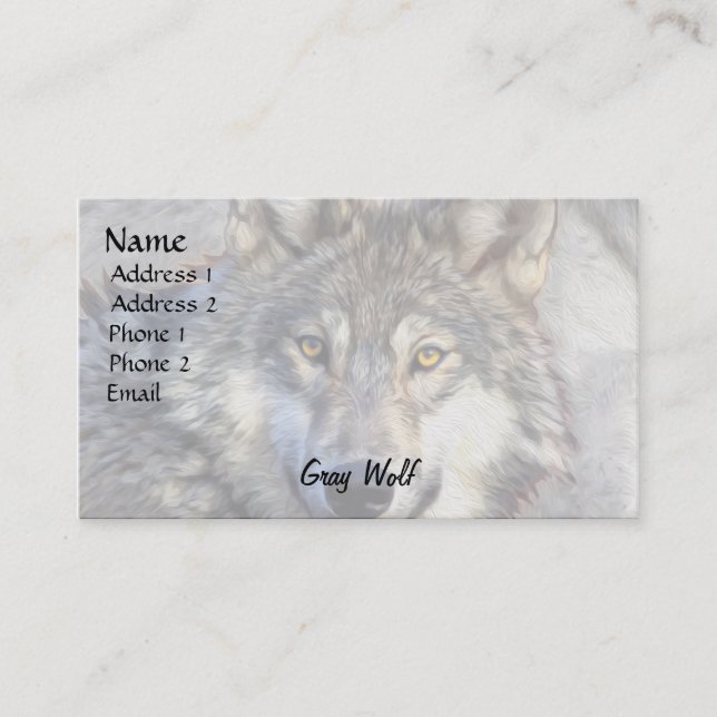 Gray Wolf Dignity Business Card (Front)