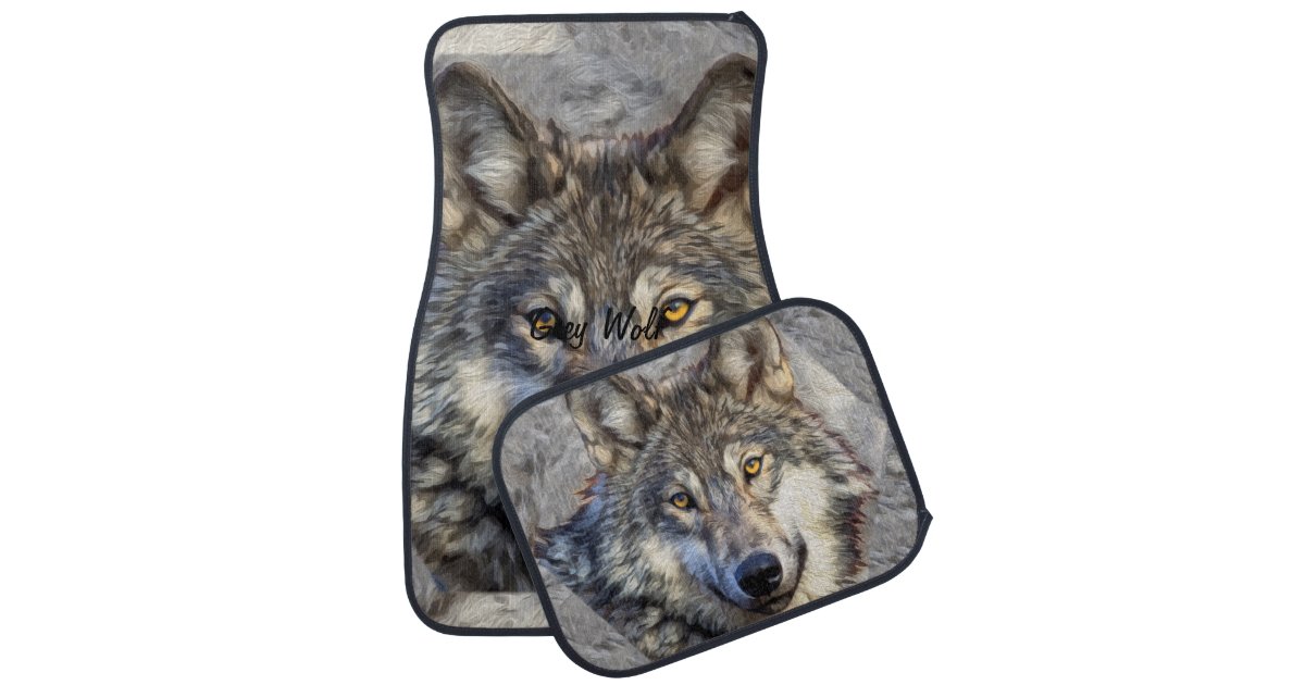 Gray Wolf Dignity Car Mat | Zazzle