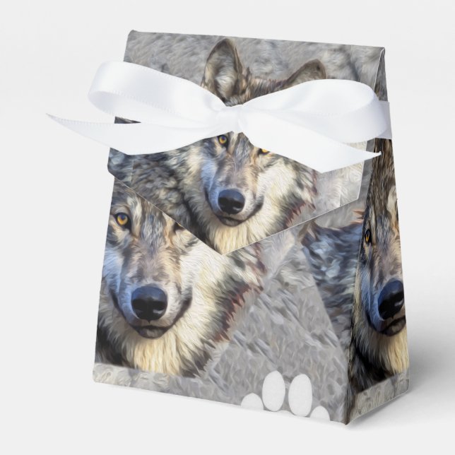 Gray Wolf Dignity Favor Boxes (Front Side)