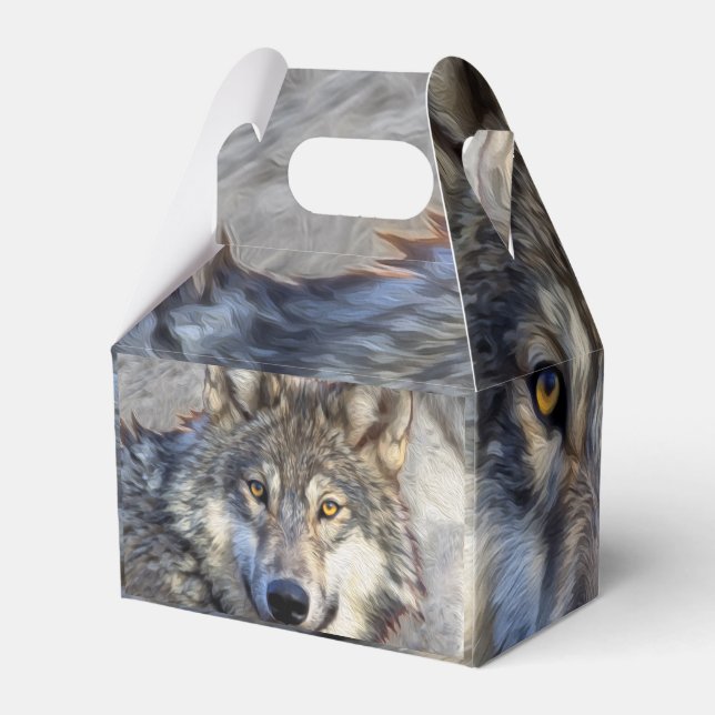 Gray Wolf Dignity Favor Boxes (Back Side)