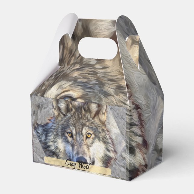 Gray Wolf Dignity Favor Boxes (Front Side)
