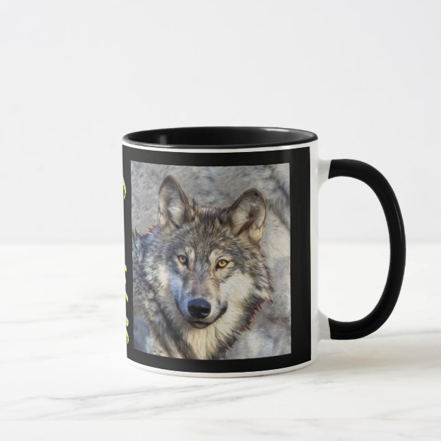 Gray Wolf Dignity Mug (Right)