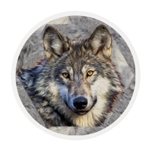 Gray Wolf Dignity v4 Edible Frosting Rounds