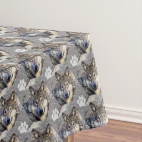 Gray Wolf Dignity v4 Tablecloth
