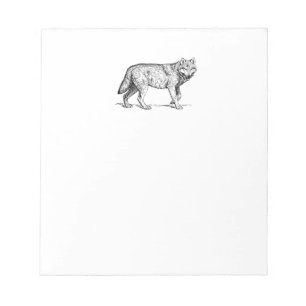 Gray Wolf Elegant Ink Drawing Notepad