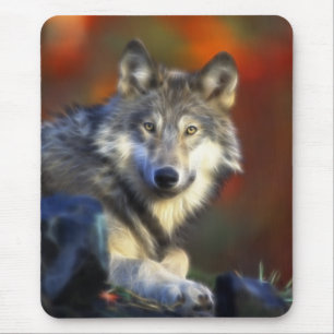 Gray Wolf, Endangered Species Digital Photography Mouse Pad