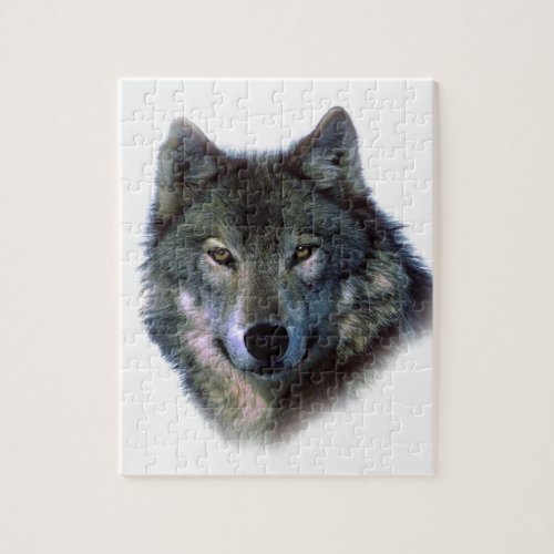 Gray Wolf Eyes Jigsaw Puzzle