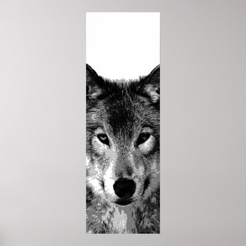 Gray Wolf Eyes Motivational Door Poster Print