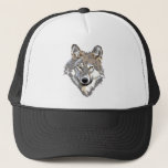 Gray Wolf Face Trucker Hat at Zazzle