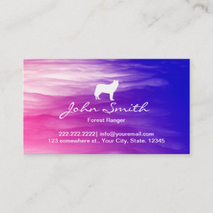 Gray Wolf Forest Ranger Abstract Business Card