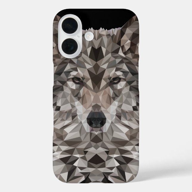 Gray Wolf Geometric Portrait Case-Mate iPhone Case (Back)