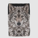 Gray Wolf Geometric Portrait Golf Towel at Zazzle