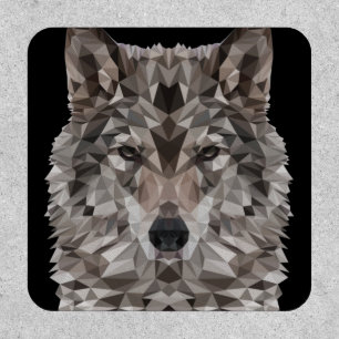Gray Wolf Geometric Portrait Patch