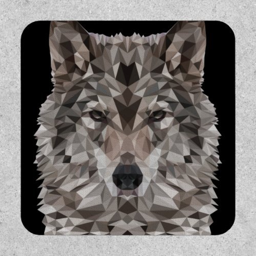 Gray Wolf Geometric Portrait Patch